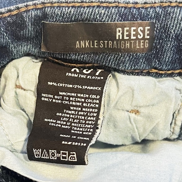 Kut From The Kloth Reese Ankle Straight Leg Skinny Jeans Medium Wash Size 0 Blue - Picture 6 of 7